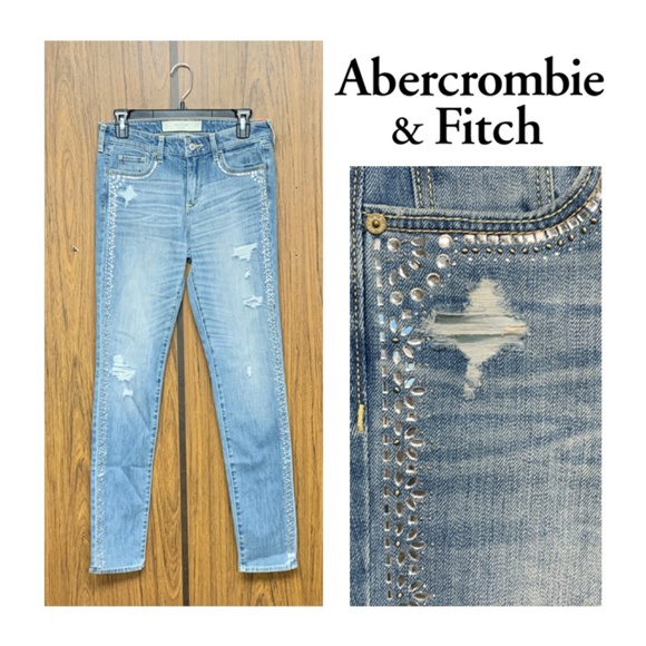 jeans with rhinestones down the side
